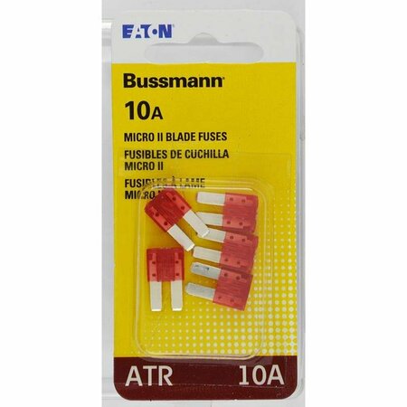 EATON BUSSMANN Automotive Fuse, ATR Series, 10A, 32V DC, Non-Indicating BP/ATR-10-RP